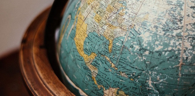 zoomed in image of a globe