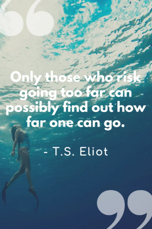 only those who risk going too far quote