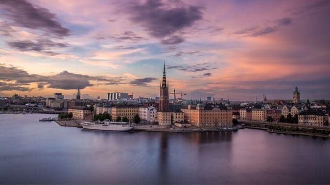 city along the water in sweden