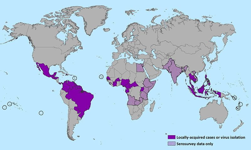 zika virus world map