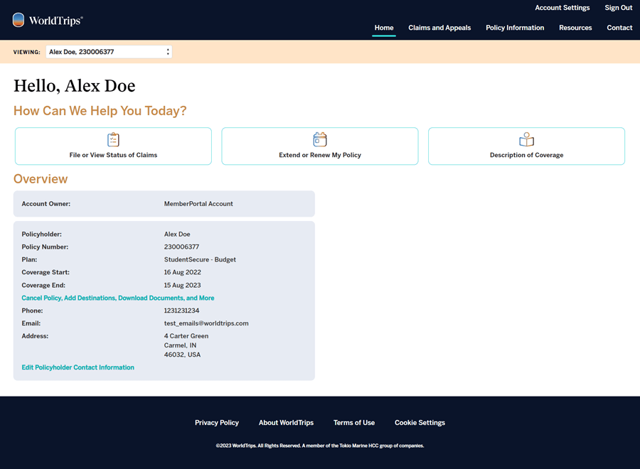 member-portal-home-page