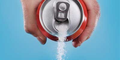 soda can full of sugar