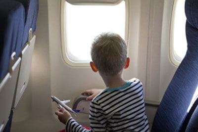 little boy on plane