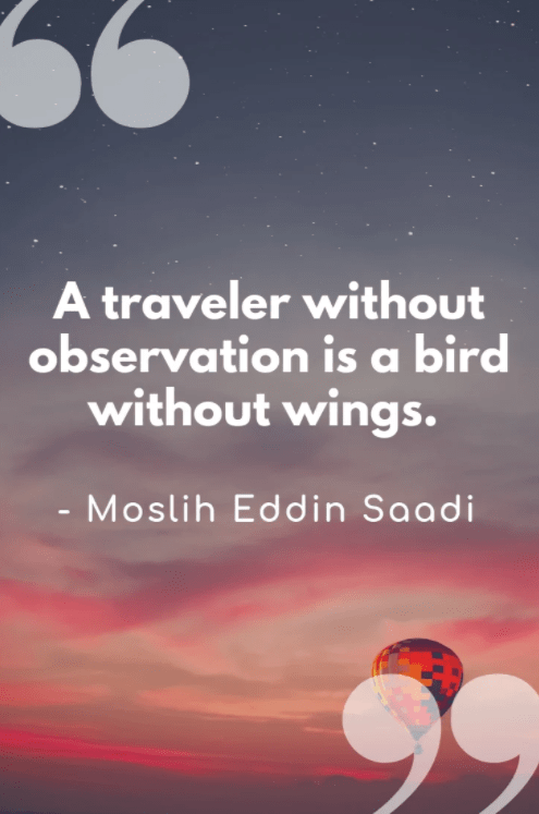 a traveler without observation quote