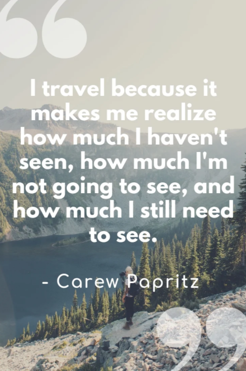 i travel because it makes me realize quote