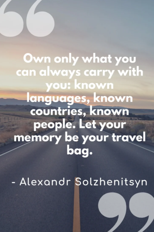 own only what you can always carry with you quote