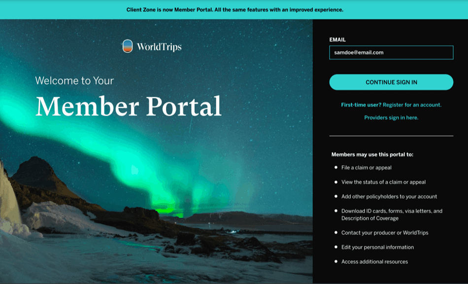 member-portal-welcome-page